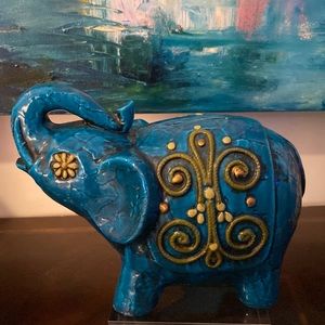 Vintage Teal elephant piggy bank